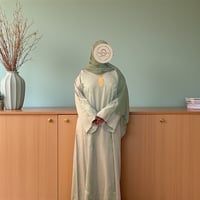 Image 4 of Rihana glitter black and green closed abaya