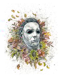 Halloween 16x20 Flower of Fall Michael Myers Signed Art Print