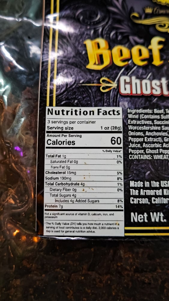 👑The Armored Kingdom Ghost Pepper Beef Jerky 🌶🍖
