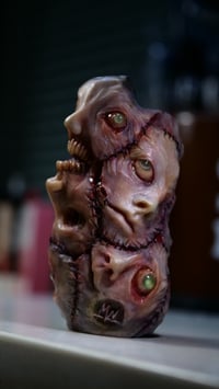 Image 2 of Face Off collectible Bic lighter sleeve, glow in the dark,  original sculpt, functional art OOAK