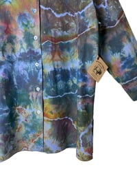 Image 7 of ♻️ UPCYCLED M 100% Silk Coldwater Creek Top in Geode Ice Dye