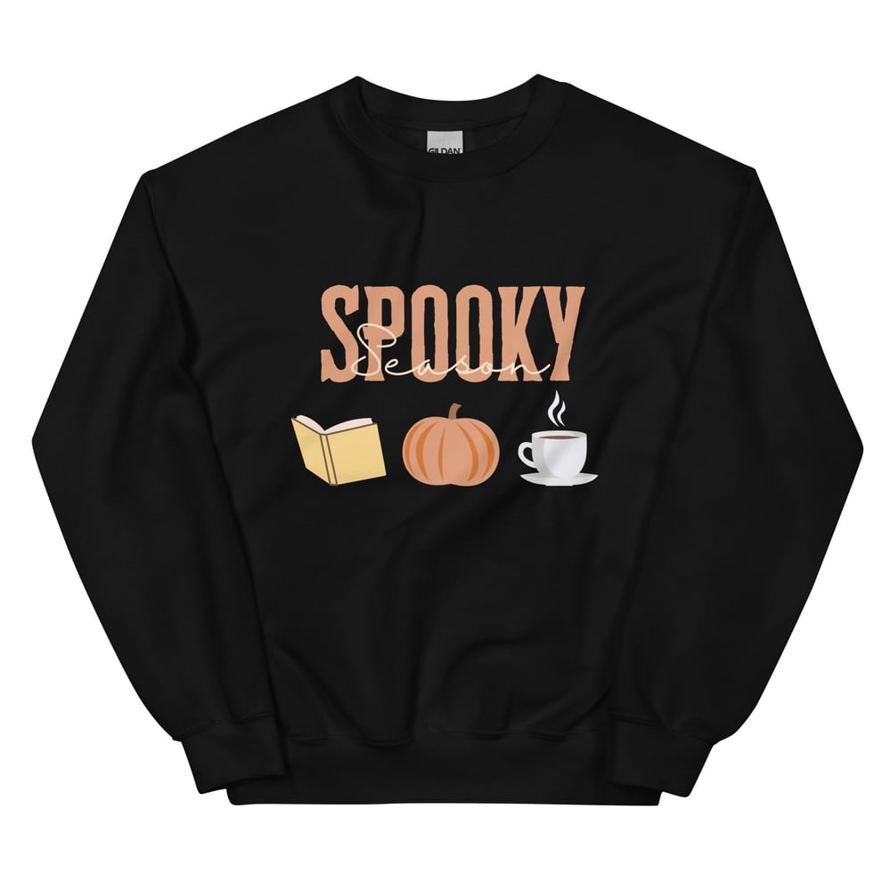 Image of Spooky season pumpkin book tea Unisex Sweatshirt