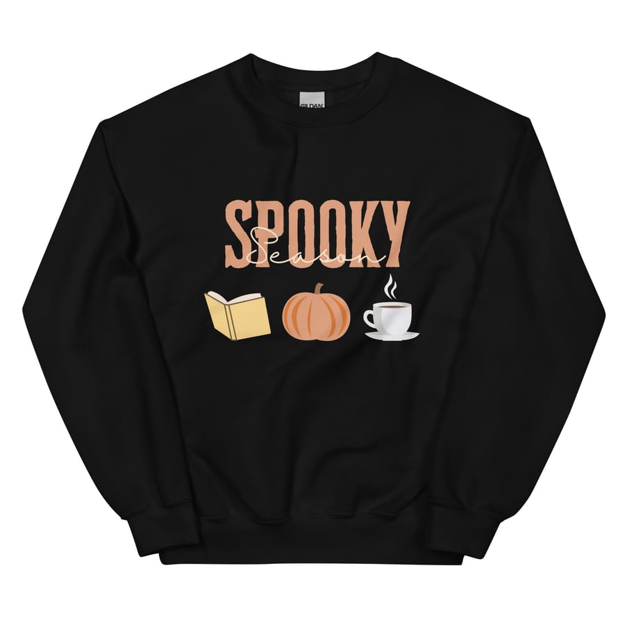 Image of Spooky season pumpkin book tea Unisex Sweatshirt