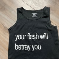 Image 2 of your flesh will betray you girls crop top black