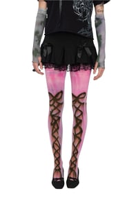 Image 1 of lace up bows ✽ pink/ brown