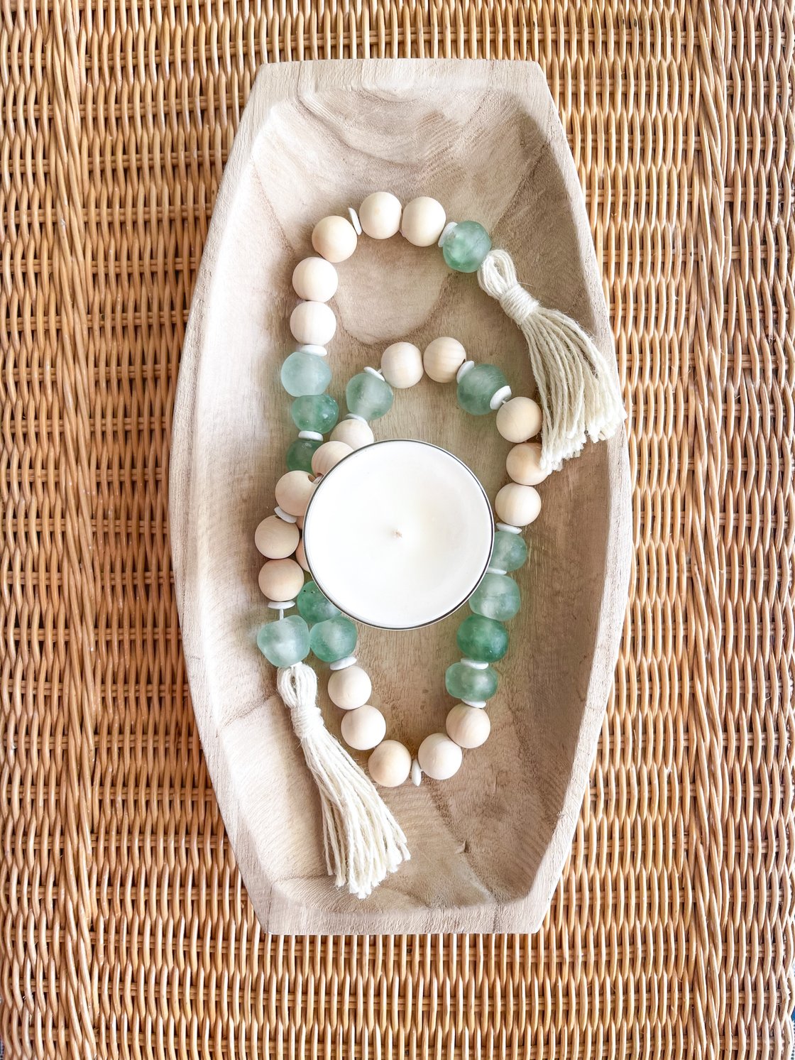 Image of Natural Wood + Green Seaglass