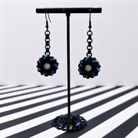 Image 2 of Black + Glow-in-the-Dark Whirlybird Earrings
