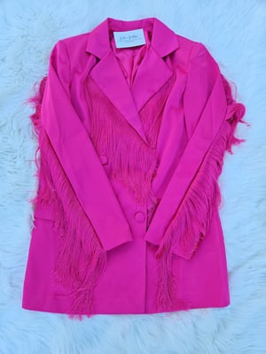 Image of Becky Fringe Satin Jacket 