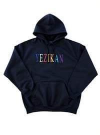 Image 5 of Yezikan Black Marbled Embroidered Logo Heavy Blend Pullover Hoodie