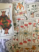 Tarot à jouer français des fleurs, vintage de Dusserre, reproduction d’un jeu de 1902.