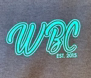 Image of WBC Steel Grey fully zipped Hoodie with Turquoise print