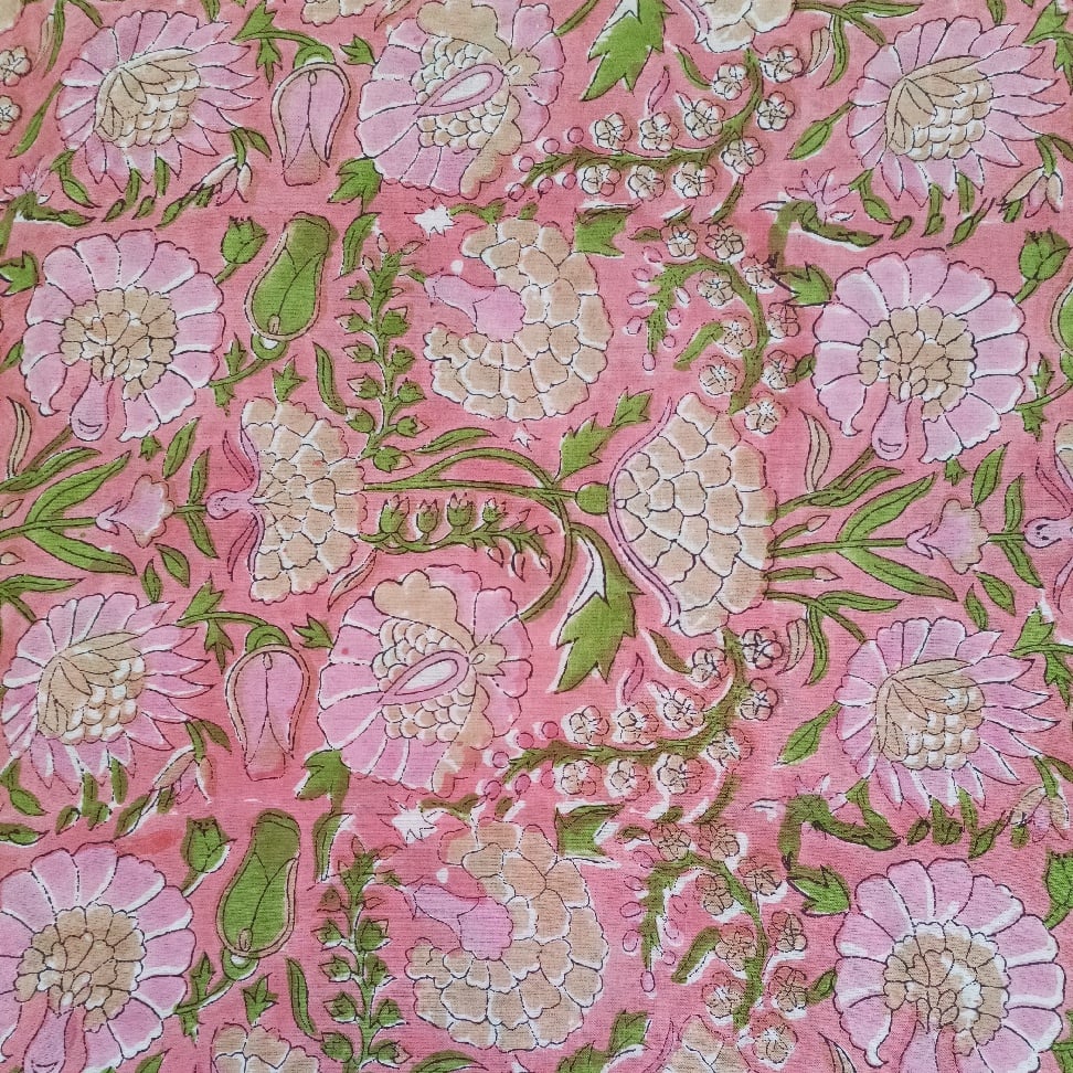 Image of Namaste fabric gros oeillets roses 