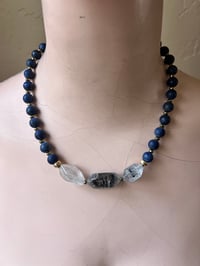 Image 4 of *new* TRIPLE T + LAPIS necklace
