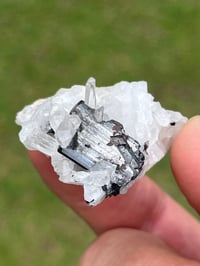 Image 3 of Hübnerite & Fine Quartz Points Specimen | Peru #3060