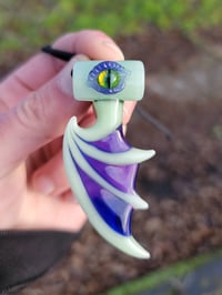 Image 1 of UV Geen and Purple Dragon Wing Pendant