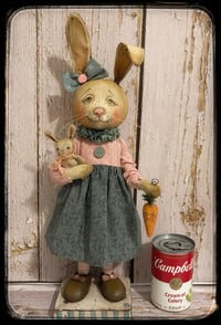 Image 4 of Bella the Bunny Rabbit folk art doll Easter Spring art