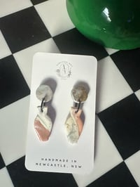 Image 2 of MARBLED SMALL VASE STUDS | POLYMER CLAY EARRINGS
