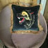 Black And Grey Wolf Velvet Cushion Image 4