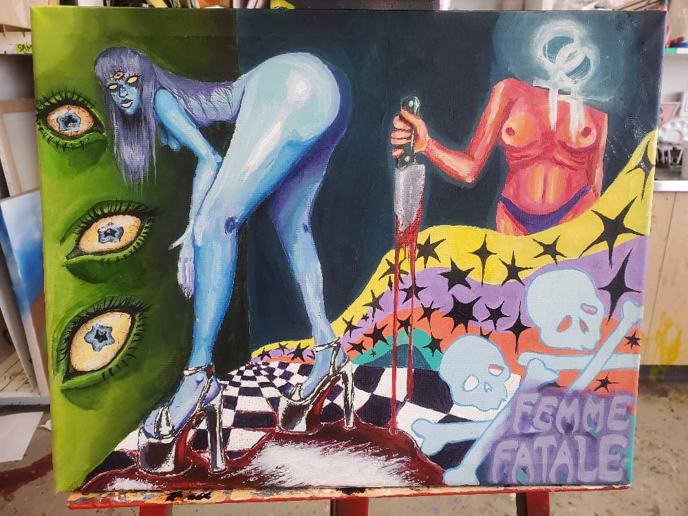 Image of femme fatale original canvas 