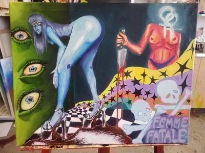 Image of femme fatale original canvas 