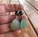 Image of Seafoam Seaglass Earrings with Sterling Silver Wire and Tahitian Pearls