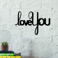 Image 1 of LOVE YOU Metal Wall Art Decorative Ornaments Minimalist Home Kitchen Bar Office Hanging Signs Decor 