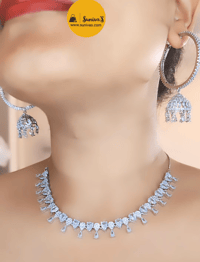 Image 1 of Riasha_American Diamond Necklace Set with Earrings 