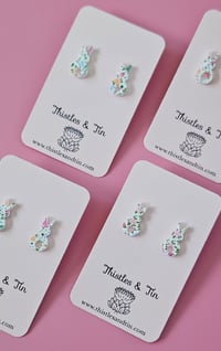 Image 1 of Standing Wildflower Bunny Studs - SKU 493