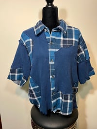 Image 2 of Blue Patchwork Flannel