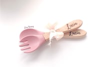 Image 1 of Set cuchara y tenedor Vajilla bebé personalizados