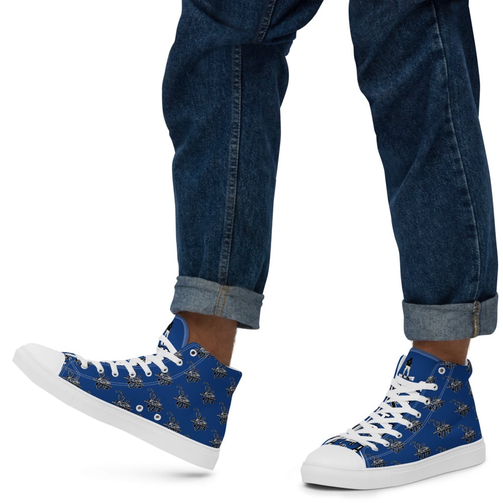 Image of Y$trezzy's 1.1s Special Edition Blue, Black and White High Top Shoes 