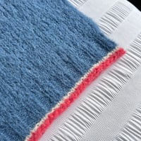 Image 5 of Granny square vest in denim blue and coral