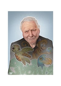 Sir David Attenborough A4 print