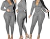 Solid Sports Long -Sleeved Zipper Chill Set 