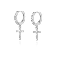 Rhinestone Cross Earrings 