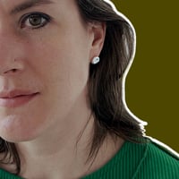 Image 2 of #3 Big Dimple Pebble Studs ( Silver & Gold)