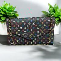 Image 1 of BLACK LV MULTICOLORED WALLET PURSE