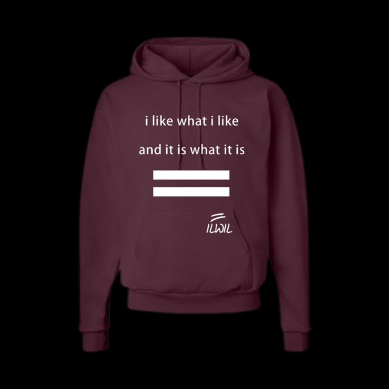 Image of I LIKE WHAT I LIKE HOODIE BUR/WHT