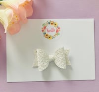 Image 1 of White glitter bow 