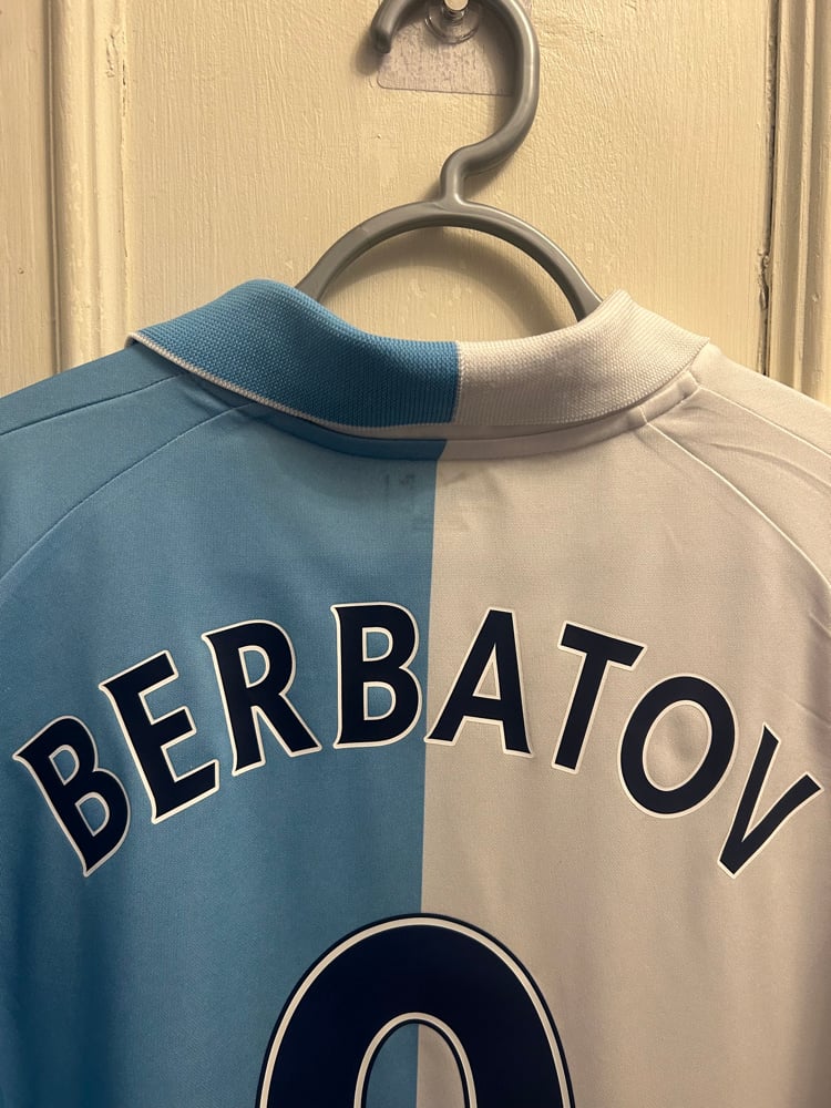 Image of Tottenham Hotspur "BERBATOV 9" 125th Anniversary 2007/08 Shirt + PL patches (L)