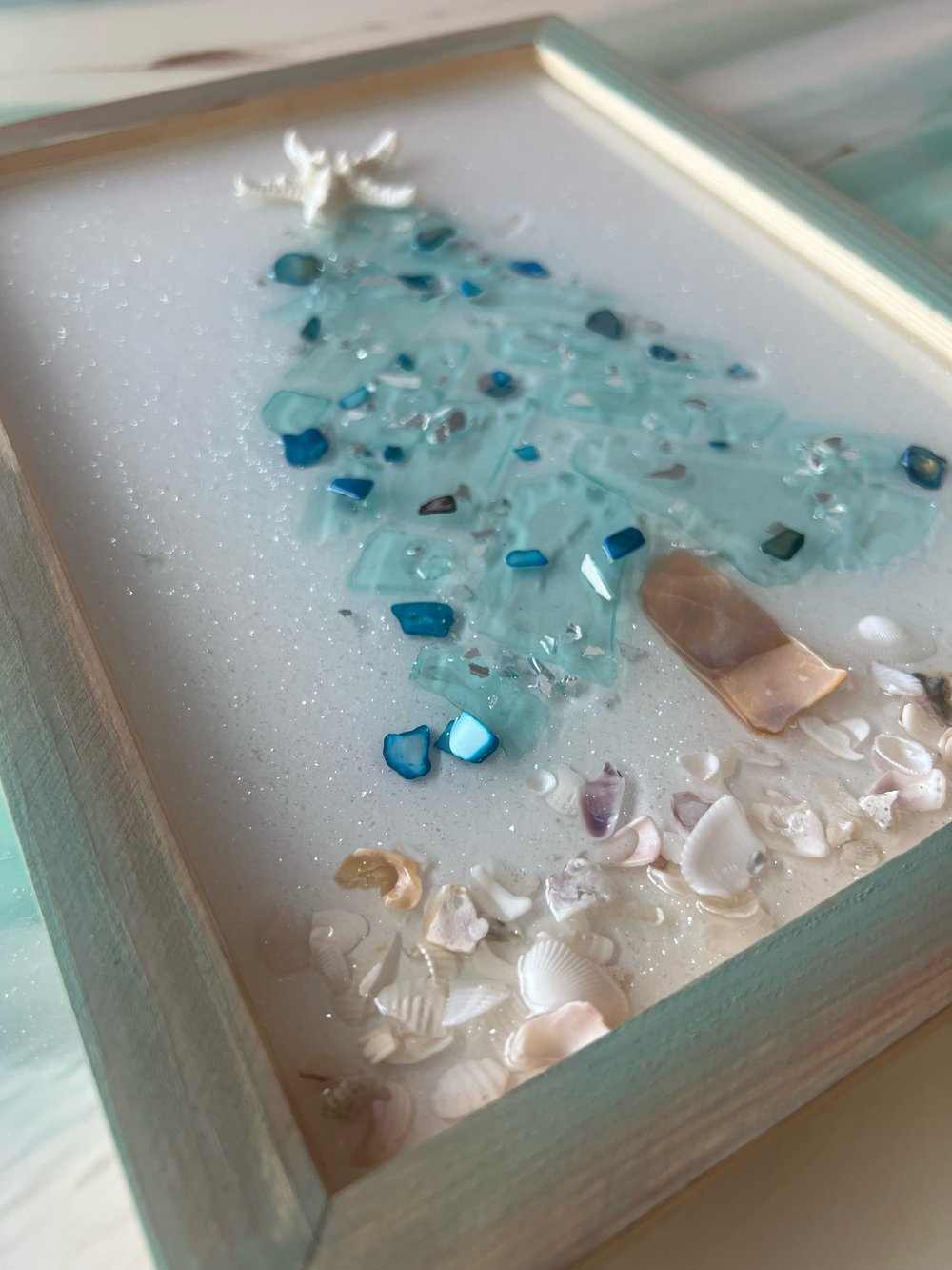 Image of Resin Framed Sea Glass Trees 