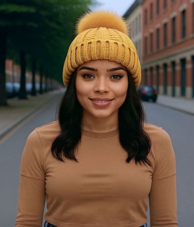 Image of  Silk Lined Pom Beanie Hats 
