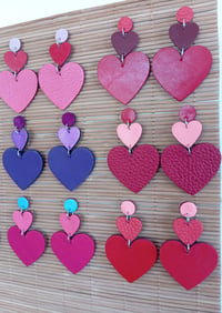 Image 7 of Boucles d'oreilles en cuir upcyclé- "Love to love me"