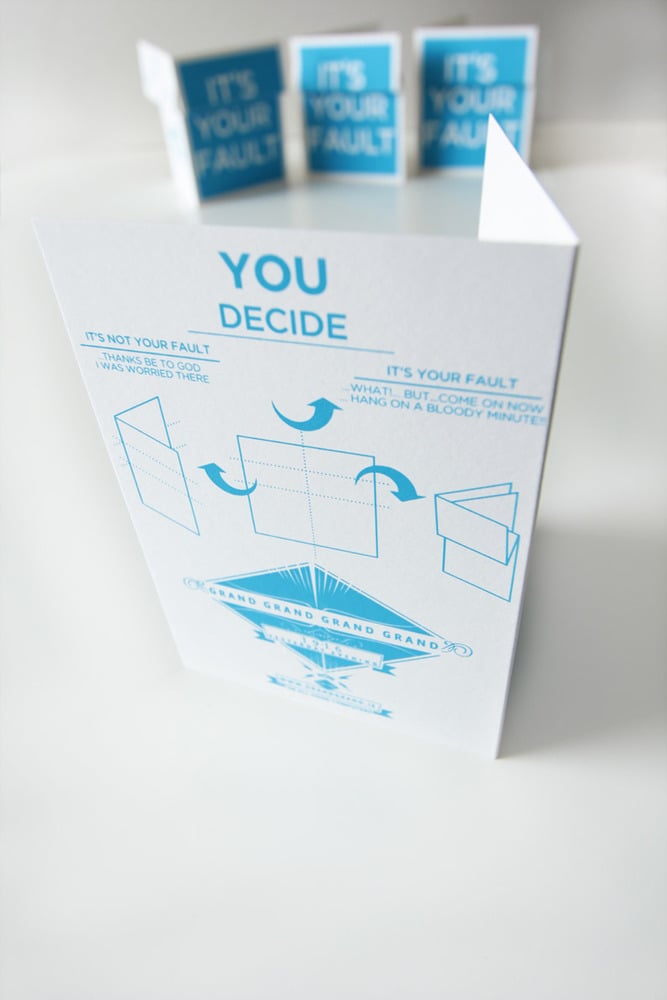 Image of It's someone's fault. You Decide. A6 greeting card