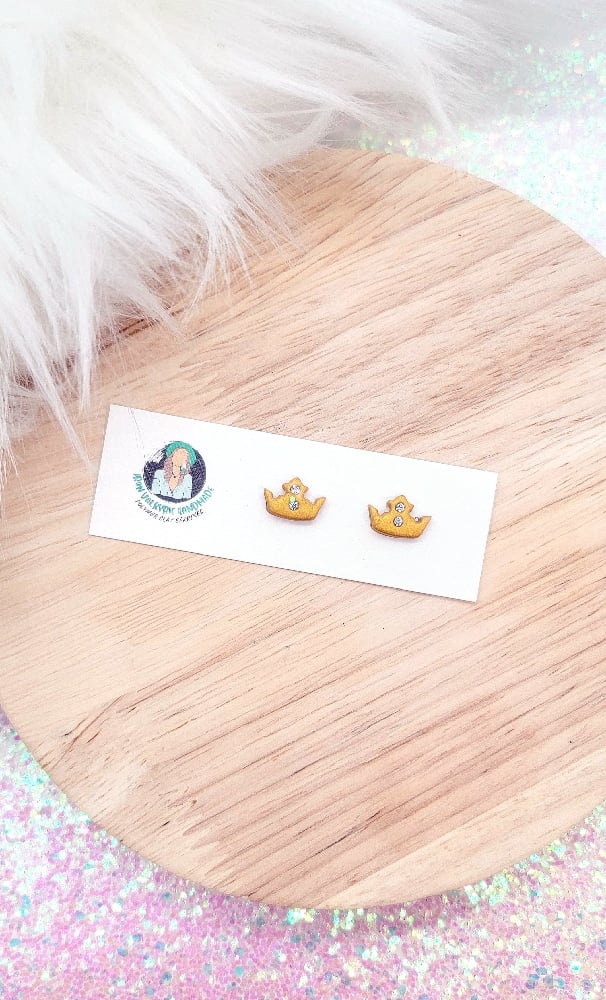 Image of Jeweled Crown Studs 
