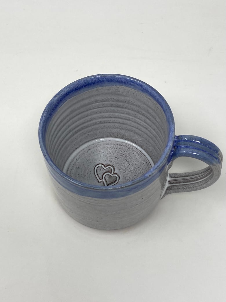 Image of Small Blue Rim Heart Mug