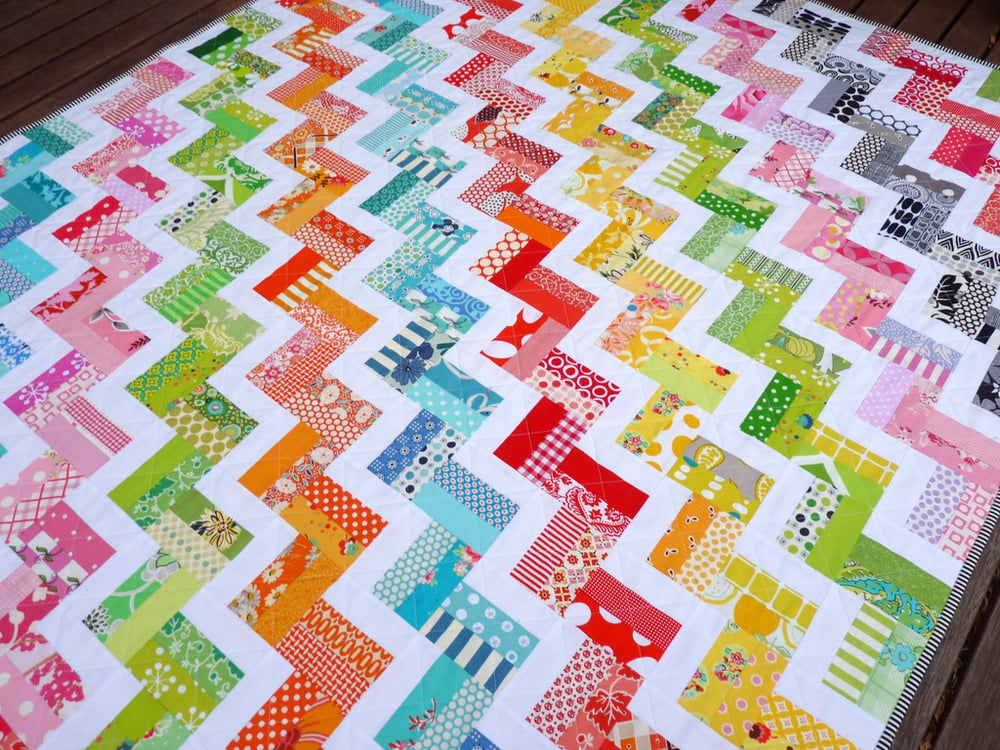 Image of Zig Zag Rail Fence Quilt Pattern (pdf file)