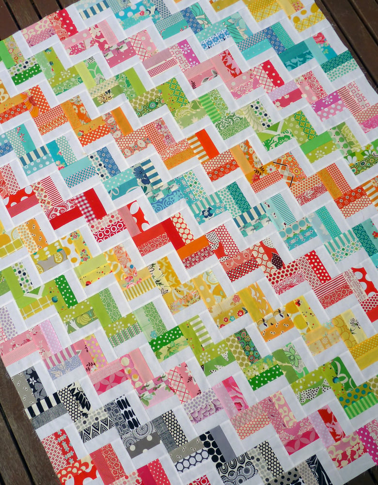 Image of Zig Zag Rail Fence Quilt Pattern (pdf file)