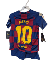 Image 1 of Barcelona 2019-20 Home Football Shirt & Shorts Messi