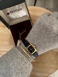 Image 8 of RARE Vintage Black Genuine Leather Watch Citizen- New in Box with tag 🏷️ 